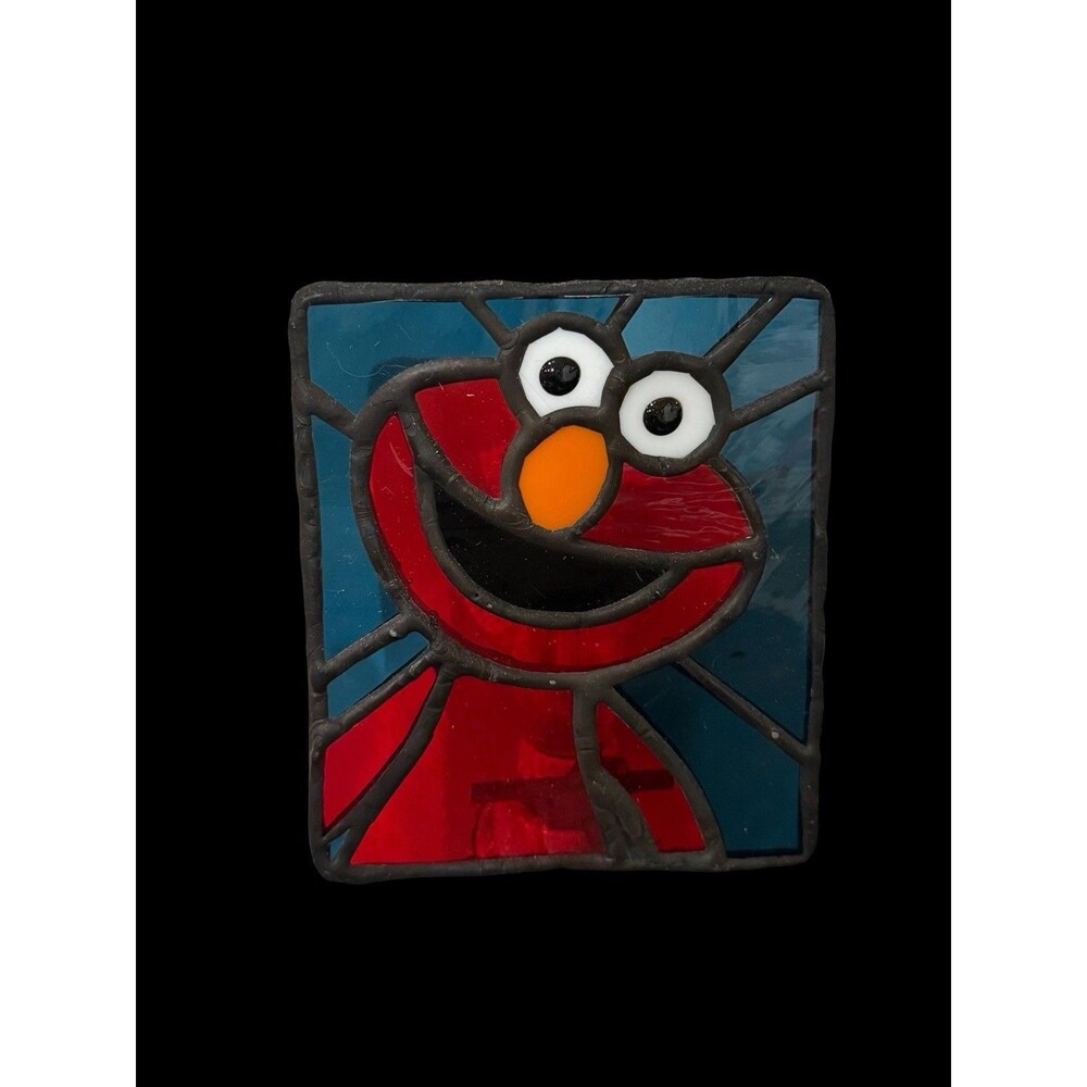 Tiffany Style Stained Glass Mosaic Elmo Sesame Street Plug In Night Light Lamp